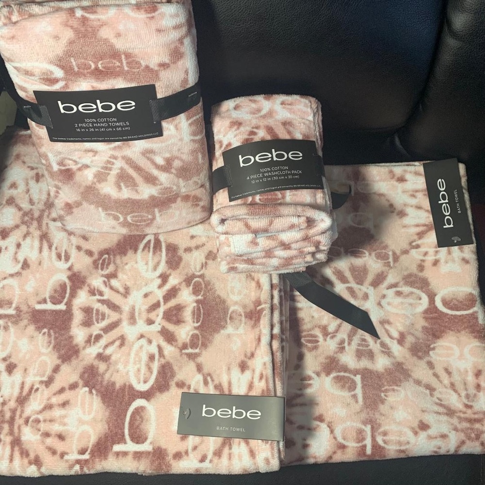 NWT BeBe 8 piece Towel set pink - Picture 5 of 16